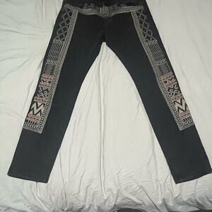 BDG Black Mid-Rise Jeans with Pattern